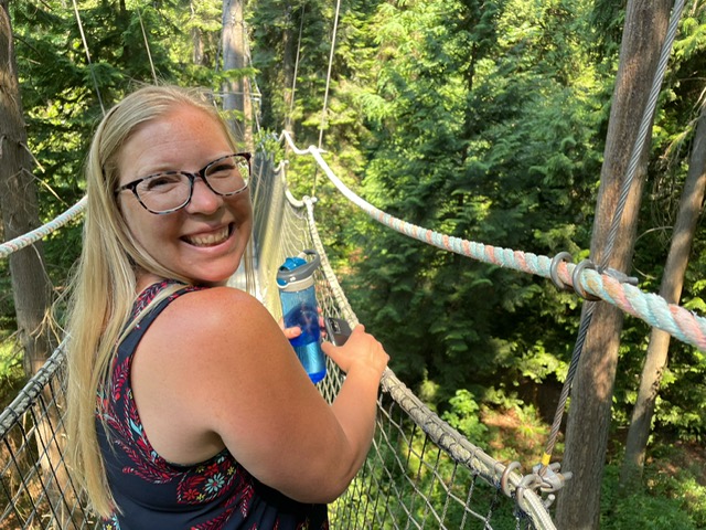 Alexis in Vancouver at the UBC Botanical Garden Tree Walk in 2021