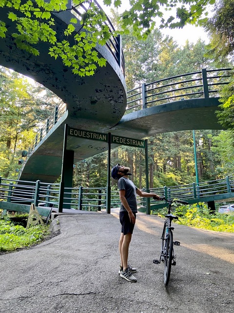 Bike overpasses in Stanley Park interior