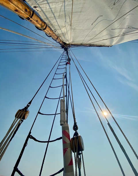 Masts on the tall ship