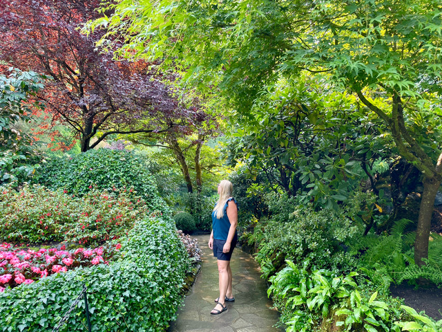 Pathways in the Butchart Gardens sunken garden