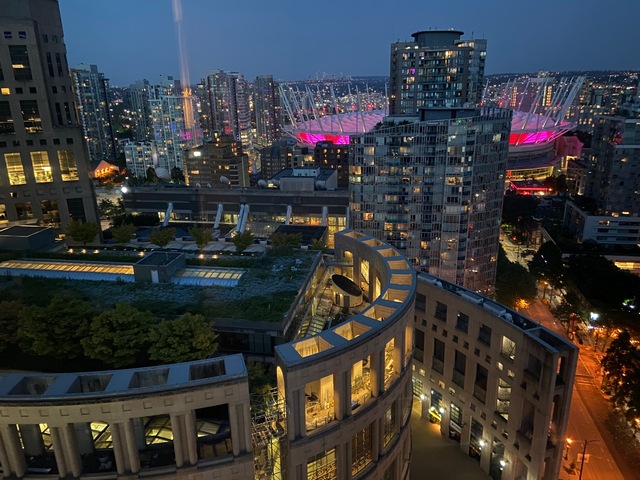 View from the Hilton Vancouver Downtown hotel