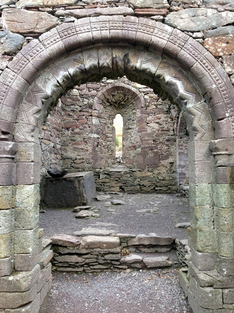Cemetery chapel ruins on Dingle Peninsula